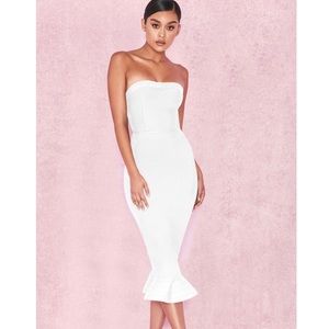 White Strapless Bandage Dress